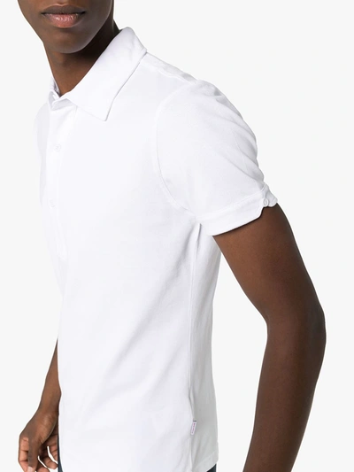 Shop Orlebar Brown Sebastian Cotton Polo Shirt In White