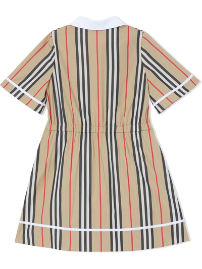 Shop Burberry Icon Stripe Shirt Dress In Neutrals