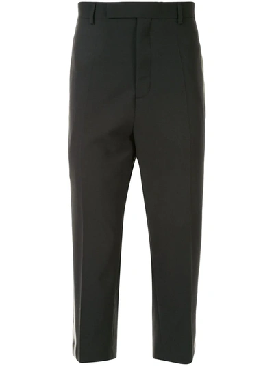 Shop Rick Owens Cropped Tailored Trousers In Black