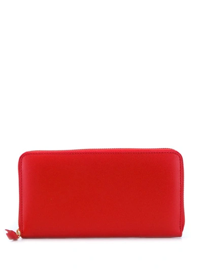 Comme Des Garçons Zip-around Leather Wallet In Orange