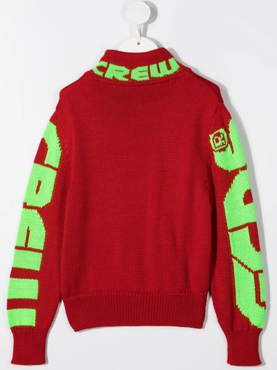 Shop Gcds Intarsia Logo Jumper In Red