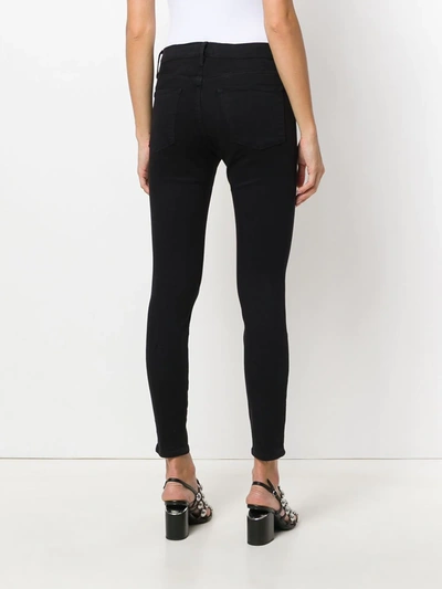 Frame High Rise Skinny Jeans In Black