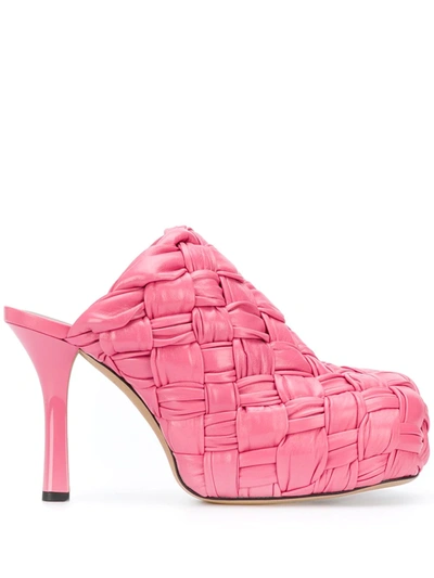 Shop Bottega Veneta Bv Bold Platform Mules In Pink