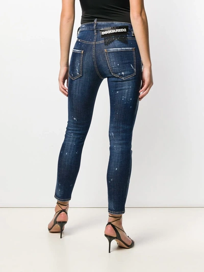 Dsquared2 Regular Distressed Effect Jeans In Blue