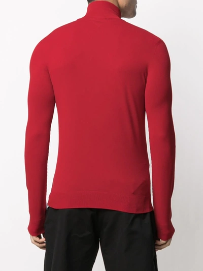 Shop Bottega Veneta Fine-knit High-neck Jumper In Red