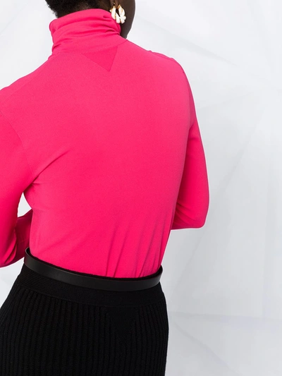 Shop Bottega Veneta Roll-neck Long-sleeve Top In Pink