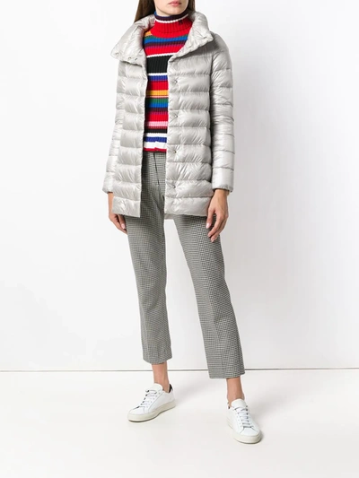 Herno Zipped Padded Coat In Grey