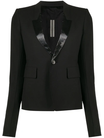 Shop Rick Owens Single-breasted Fitted Blazer In Black