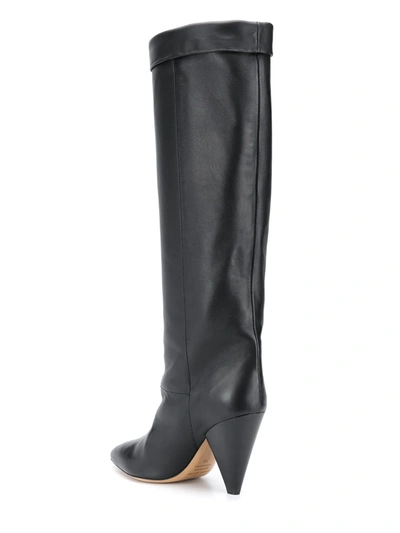 Shop Isabel Marant Loens High Leather Boots In Black