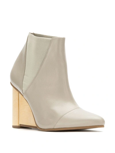 Shop Studio Chofakian Leather Wedge Boots In Neutrals