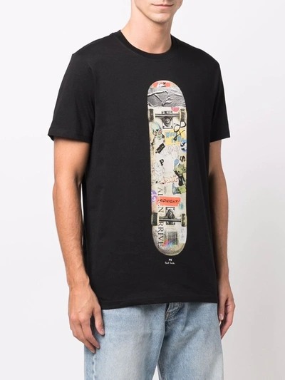 Shop Ps By Paul Smith Graphic Print Organic Cotton T-shirt In Black