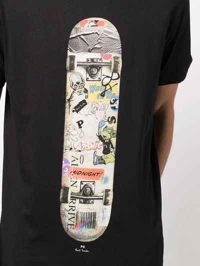 Shop Ps By Paul Smith Graphic Print Organic Cotton T-shirt In Black