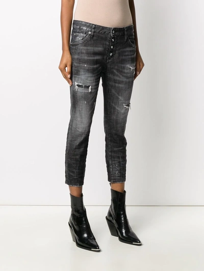 Shop Dsquared2 Cool Girl Cropped Jeans In Black