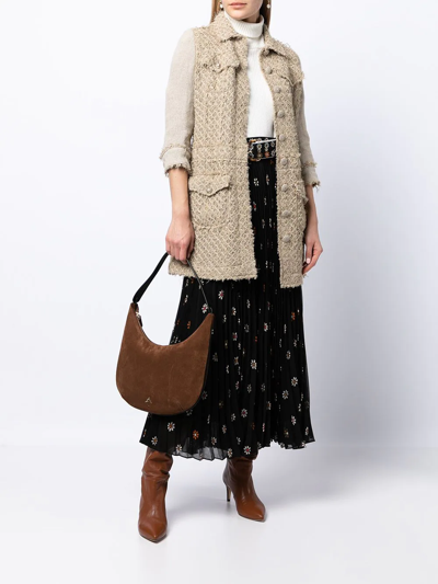 Pre-owned Chanel 2010 Contrasting Sleeves Tweed Jacket In Brown