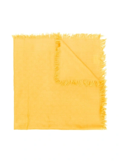 Shop Gucci Gg Logo Scarf In Yellow