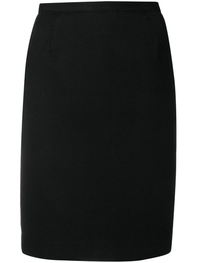 Pre-owned Versace 2000's Fitted Short Skirt In Black