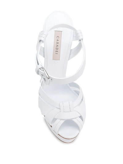 Shop Casadei Strappy Platform Sandals In White