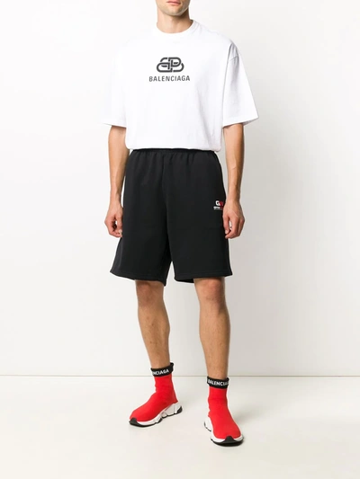 Shop Balenciaga Logo-print Shorts In Black