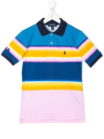 Shop Ralph Lauren Striped Polo Shirt In Pink