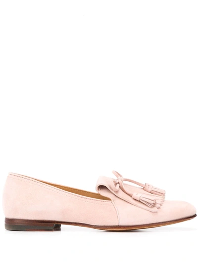 Shop Scarosso Stella Tassel Loafers In Pink