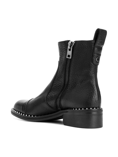 Zadig & Voltaire Women's Empress Clous Round Toe Leather Low-heel Booties  In Black | ModeSens