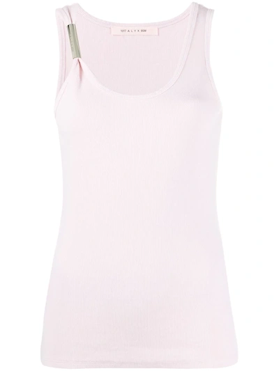 Shop Alyx Ribbed Knit Asymmetric Tank Top In Pink