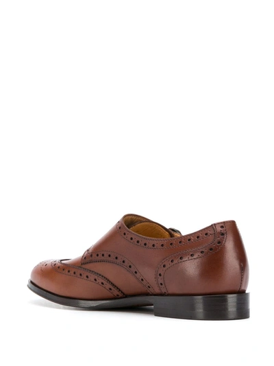 Scarosso Kate Leather Monk Shoes In Brown