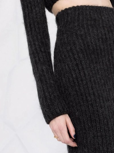 Shop Fendi High-waisted Knit Pencil Skirt In Schwarz