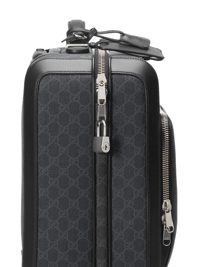 Shop Gucci Gg Supreme Suitcase In Black