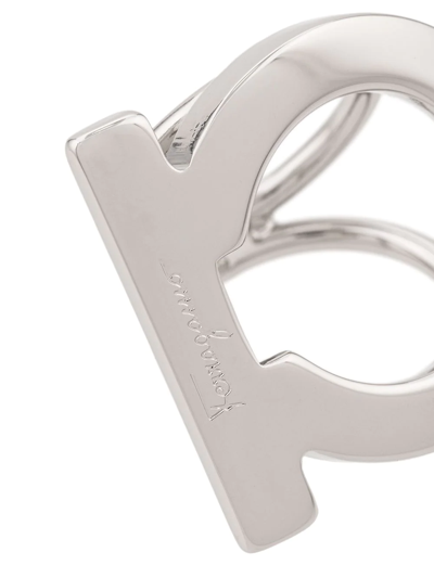Shop Ferragamo Logo Ring In Silver
