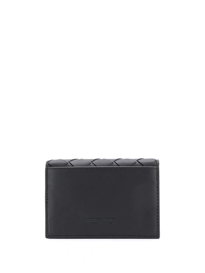 Shop Bottega Veneta Intrecciato Folding Wallet In Black