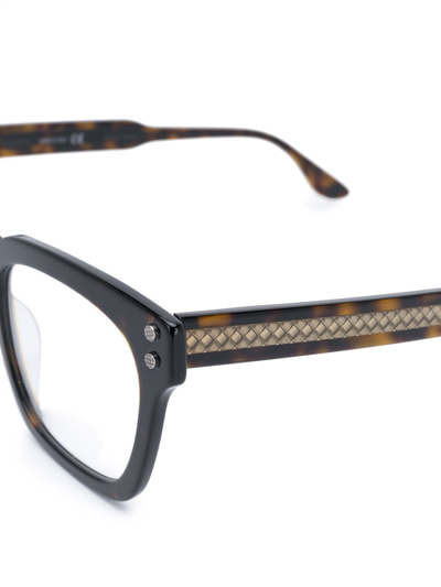 Shop Bottega Veneta Square-frame Glasses In Brown