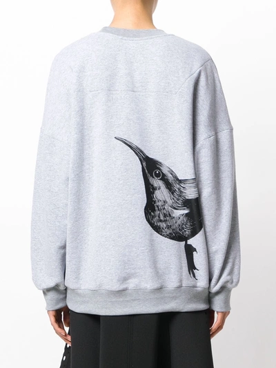 Shop Ioana Ciolacu Bird Print Sweater In Grey