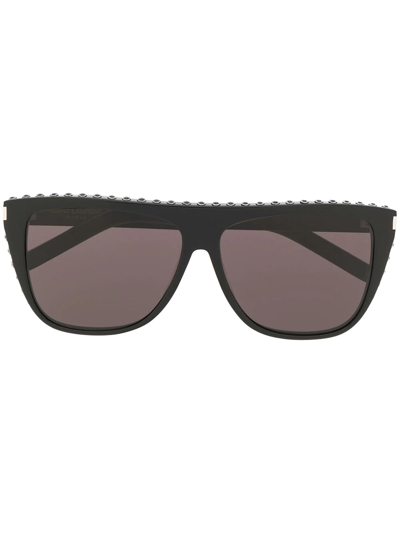 Shop Saint Laurent Tinted Square Sunglasses In Black