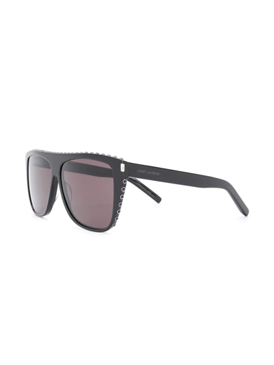 Shop Saint Laurent Tinted Square Sunglasses In Black