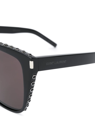 Shop Saint Laurent Tinted Square Sunglasses In Black