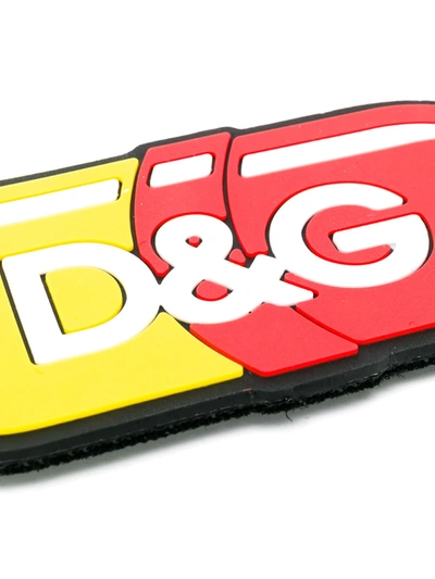 Shop Dolce & Gabbana Pill Shaped Logo Patch In Red