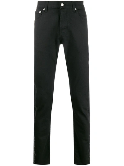 Shop Alexander Mcqueen Side Tape Straight Jeans In Black