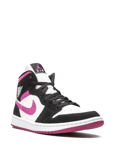 Shop Jordan Air  1 Mid "magenta" Sneakers In Black