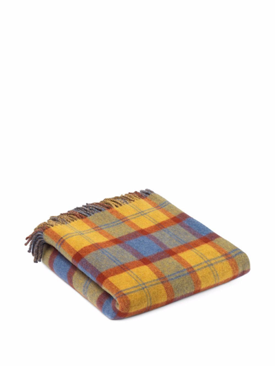 Shop Gucci Double-sided Wool Blanket In Yellow