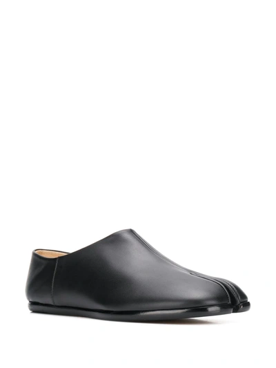 Maison Margiela Tabi Flat Utilitarian Mules In Black