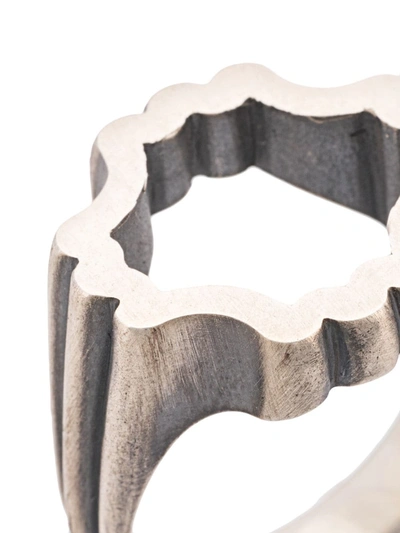 Shop M. Cohen Structured Ring In Metallic