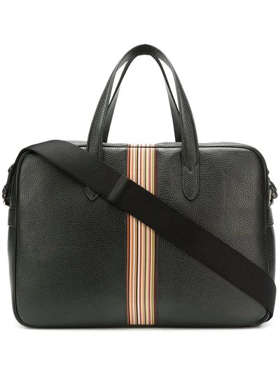 Shop Paul Smith Bright Stripe Holdall Bag In Black
