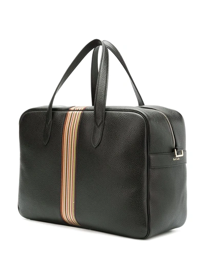 Shop Paul Smith Bright Stripe Holdall Bag In Black