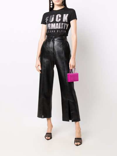 Philipp Plein Crystal-embellished Snake-print T-shirt In Black
