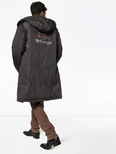 Shop Martine Rose Wenger Padded Parka Coat In Grey