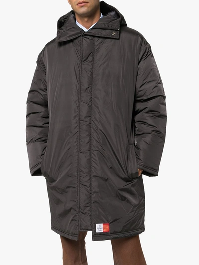 Shop Martine Rose Wenger Padded Parka Coat In Grey