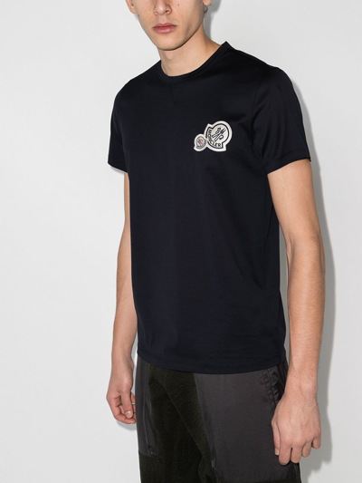 Shop Moncler Logo Patch Short-sleeve T-shirt In Blue