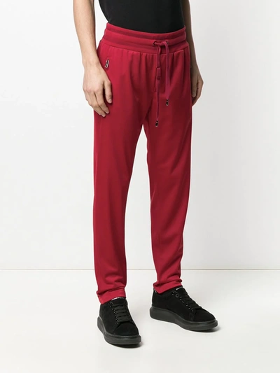 Shop Dolce & Gabbana Ribbed Waistband Track Pants In Red