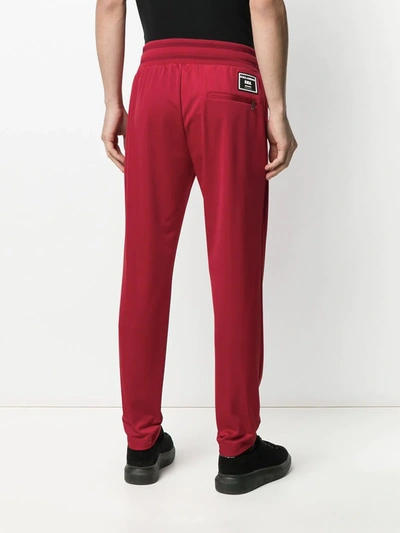 Shop Dolce & Gabbana Ribbed Waistband Track Pants In Red